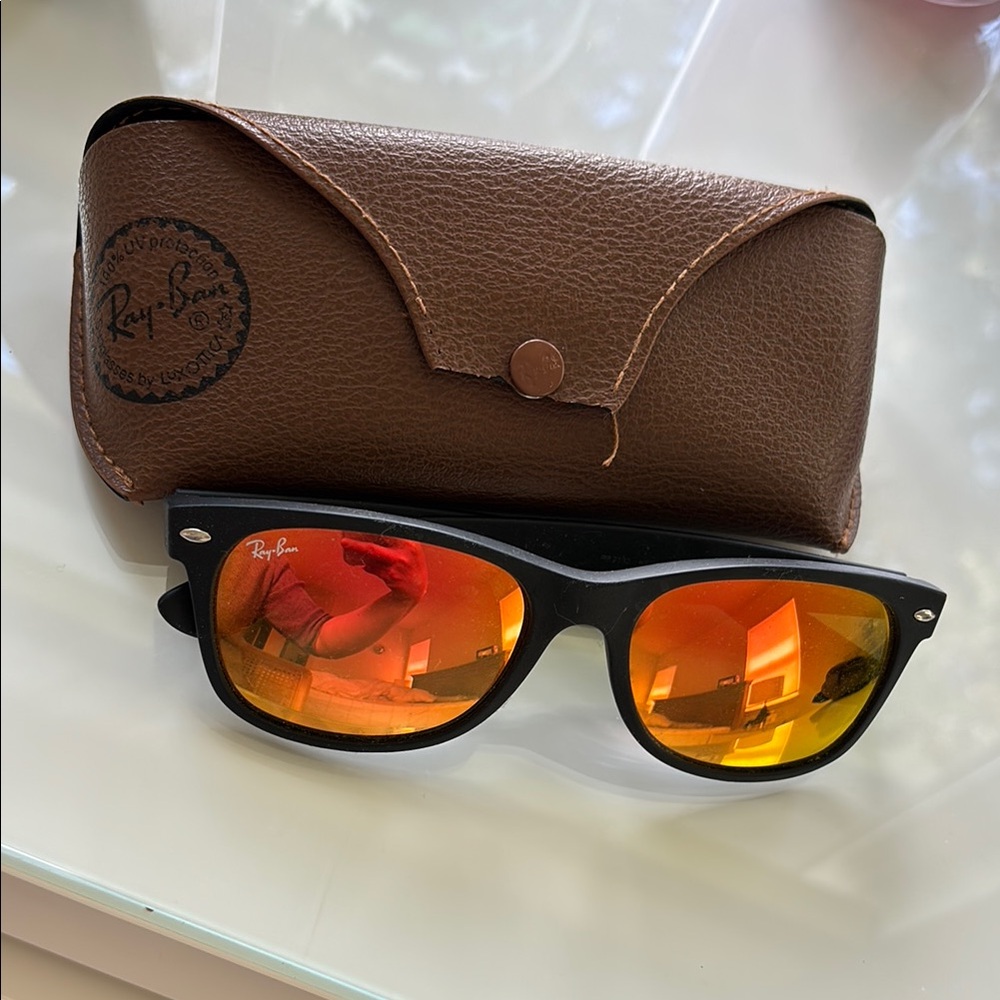Ray-Ban Classic Black and Orange Wayfarer Sunglasses